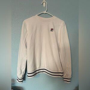 Fila Women's White Crewneck Sweater with Logo
